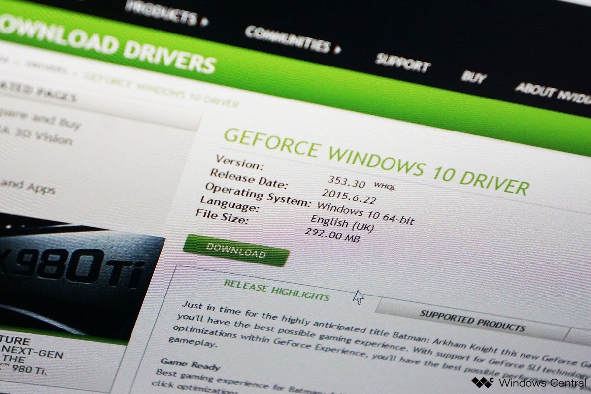 nvidia 310m drivers windows 10